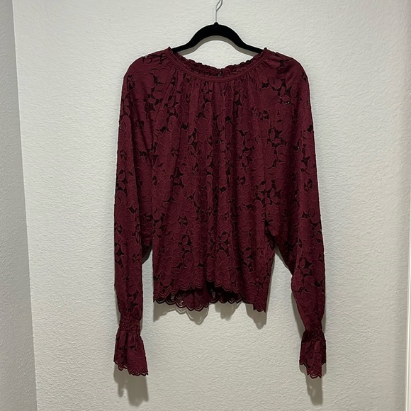 Free People Tops - Free people maroon lace top